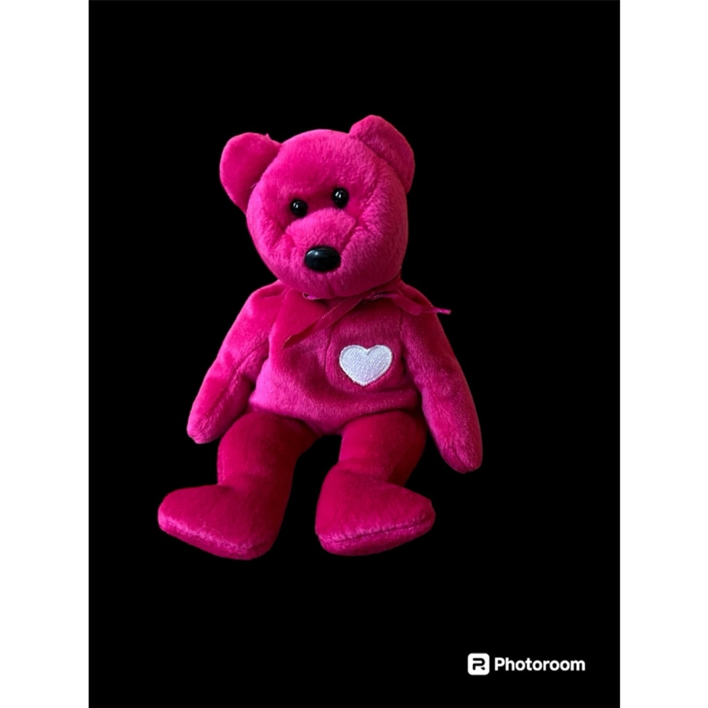 Ty Beanie Baby Valentina Pink Plush Stuffed Animal One Size